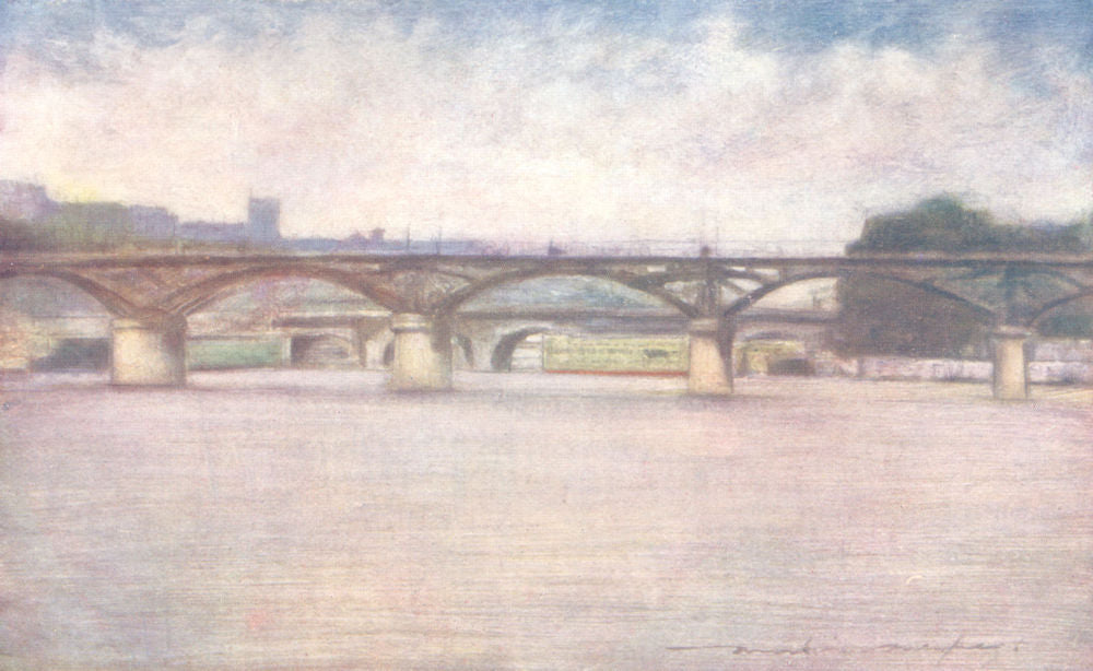 PARIS. The Pont des Arts 1909 old antique vintage print picture